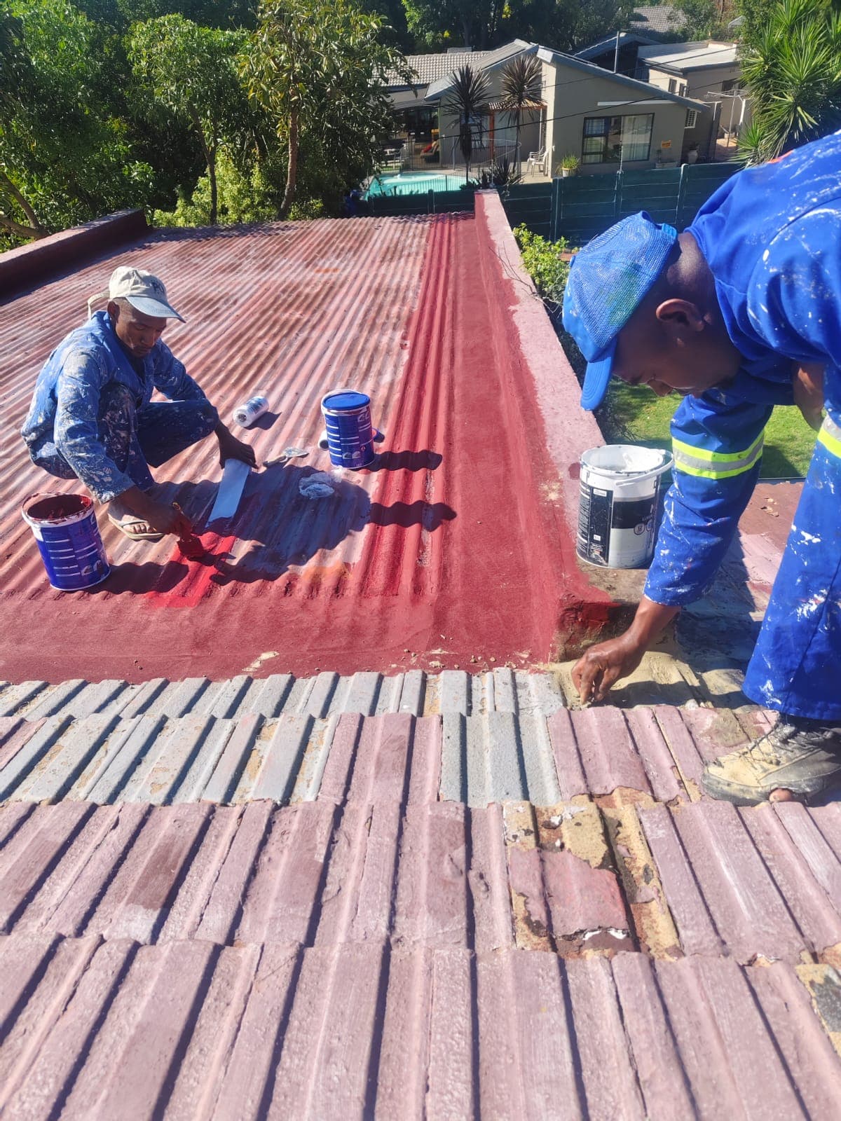 Corrugated Roof Red Coating