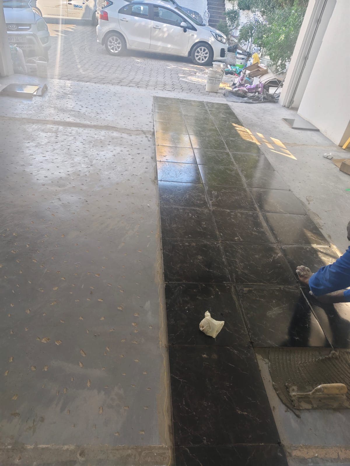 Floor Tiling In Progress